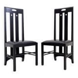 Pair of high-back chairs 'Ingram' by Charles Rennie Mackintosh for Cassina, 1980s