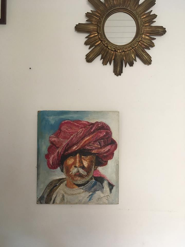 Orientalist portrait the man in the pink turban