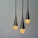 Suspended cascade lamp with 3 glass crystal shades and chrome, 1960s, Germany