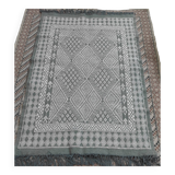Handmade gray and white rug in natural wool