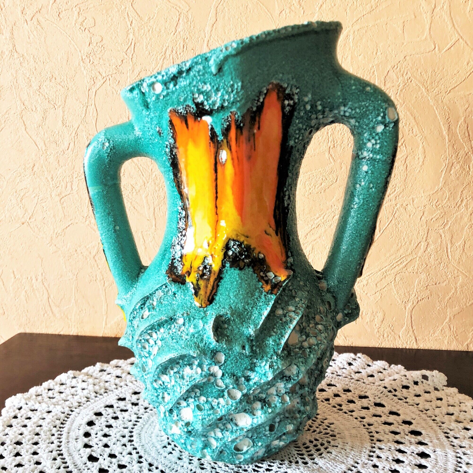 Vase 32 cm "écume de mer" Fat Lava Vallauris 1950