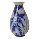 Betschdorf Alsace stoneware vase - Schmitter pottery - Grey and cobalt blue