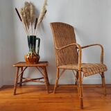 Pair of vintage rattan armchairs