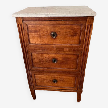 Period chest of drawers in solid wood and marble