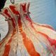 Lampe fleur vintage en verre murano pour mazzega