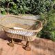 Vintage rattan Alsatian doll cradle bassinet