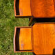 Pair of Louis XV style bedside tables in cherry wood, 1950s/70s.