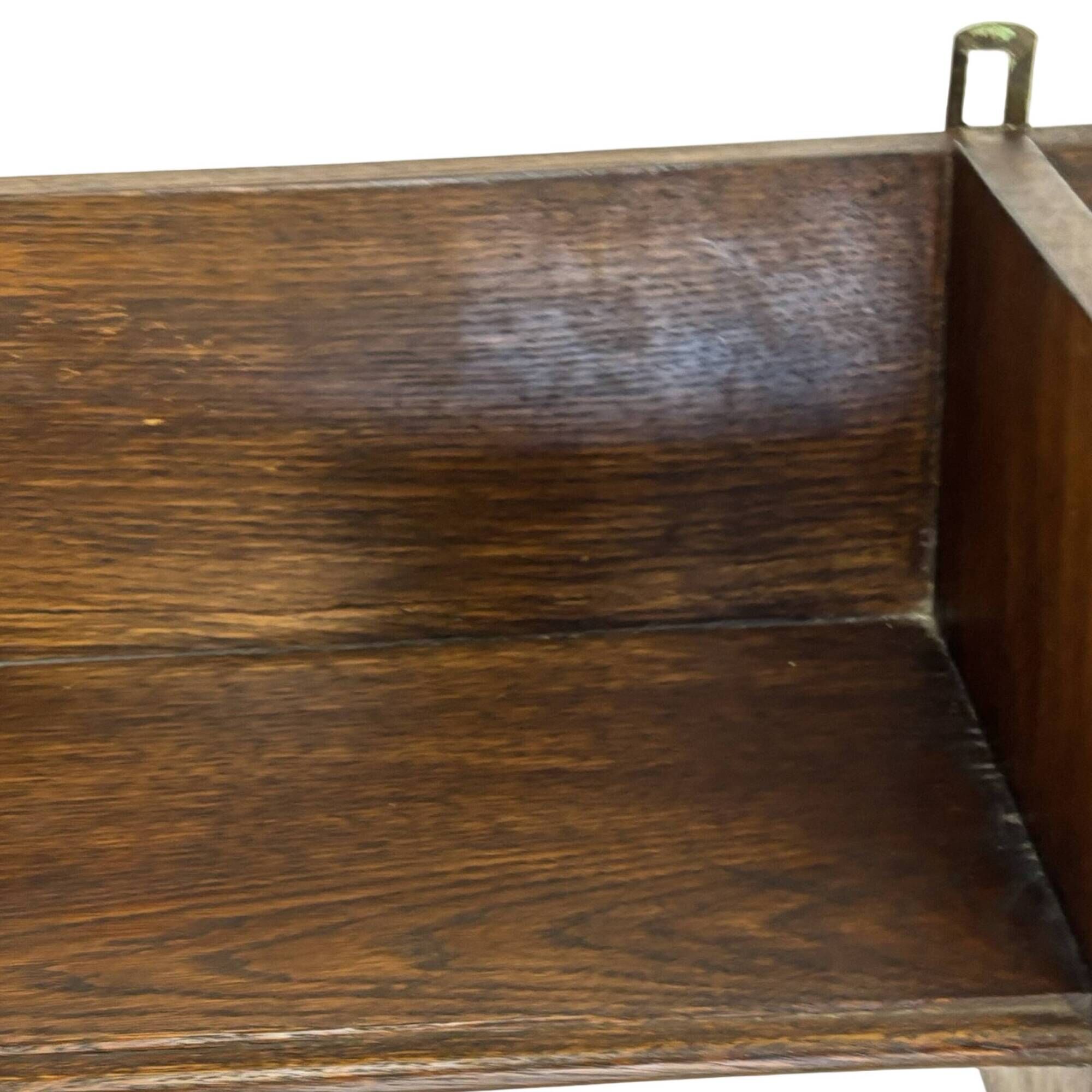 Vintage wooden wall shelve rack bookshelf in dark oak wood minimalist