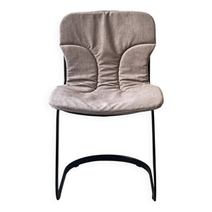 Chaise Cidue en métal - velours noir