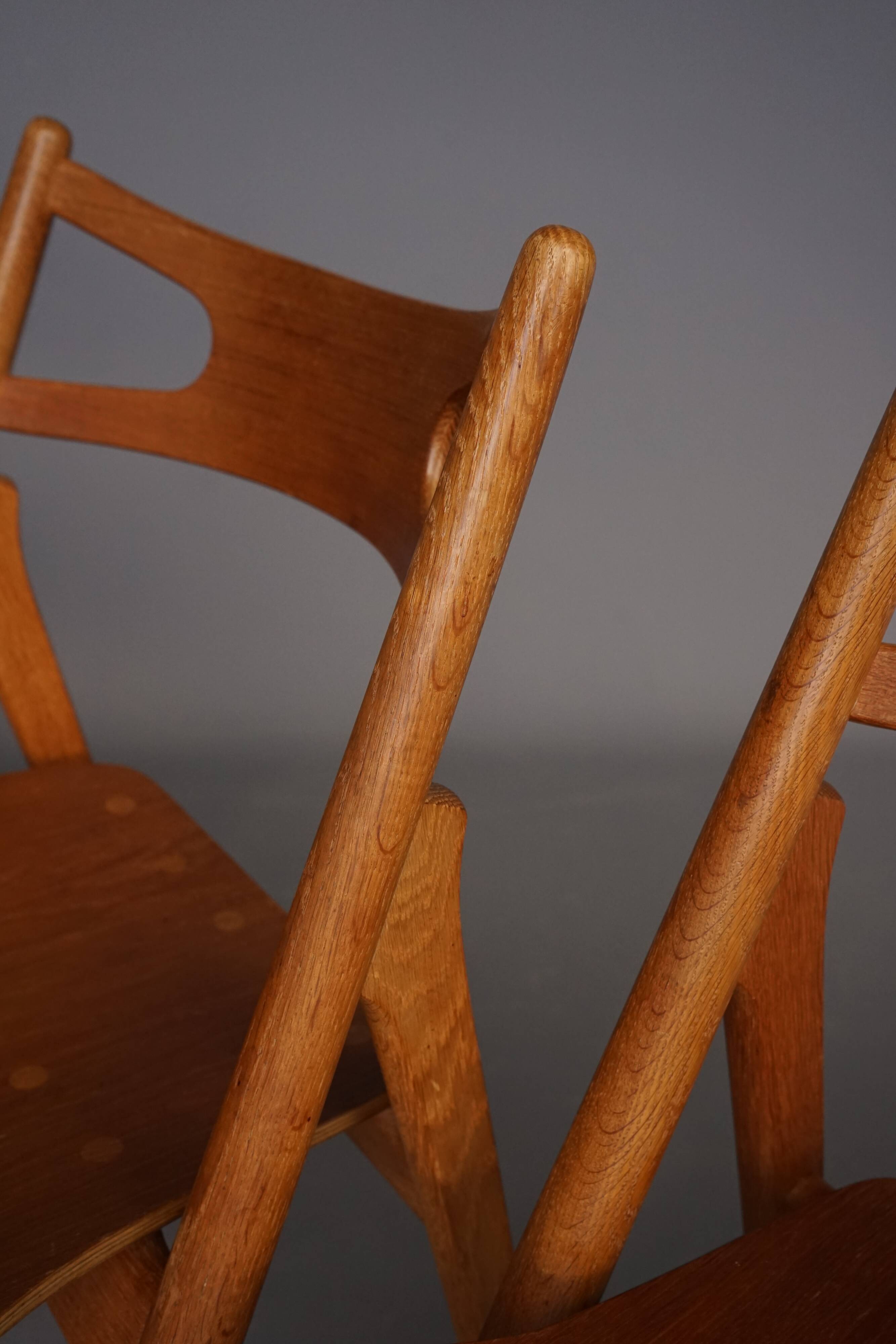 Chaises CH29 Sawbuck par Hans Wegner pour Carl Hansen & Son. Lot de 4