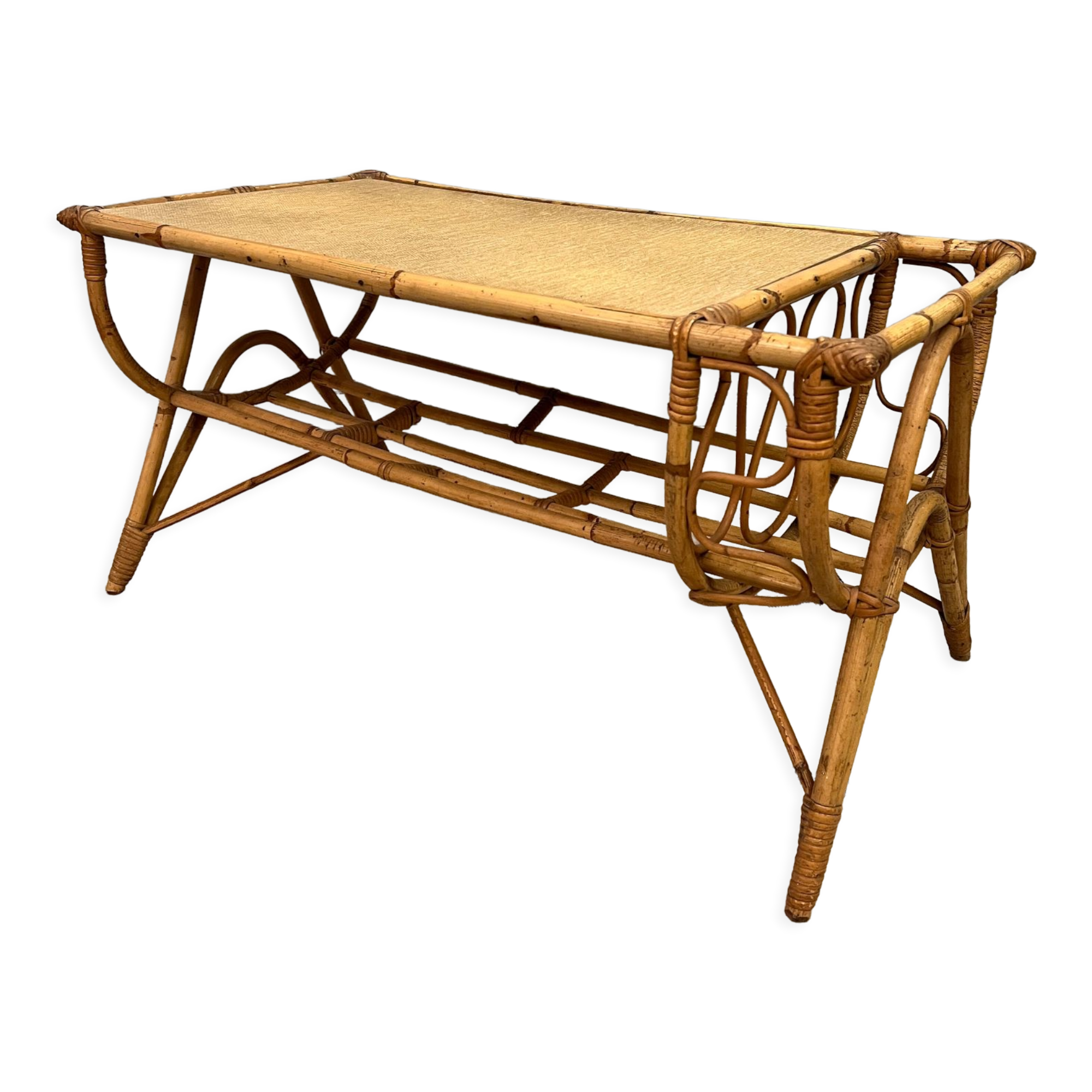 Vintage rattan coffee table
