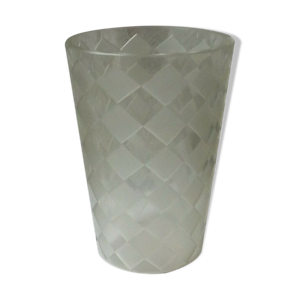 Vase en cristal a damier losange