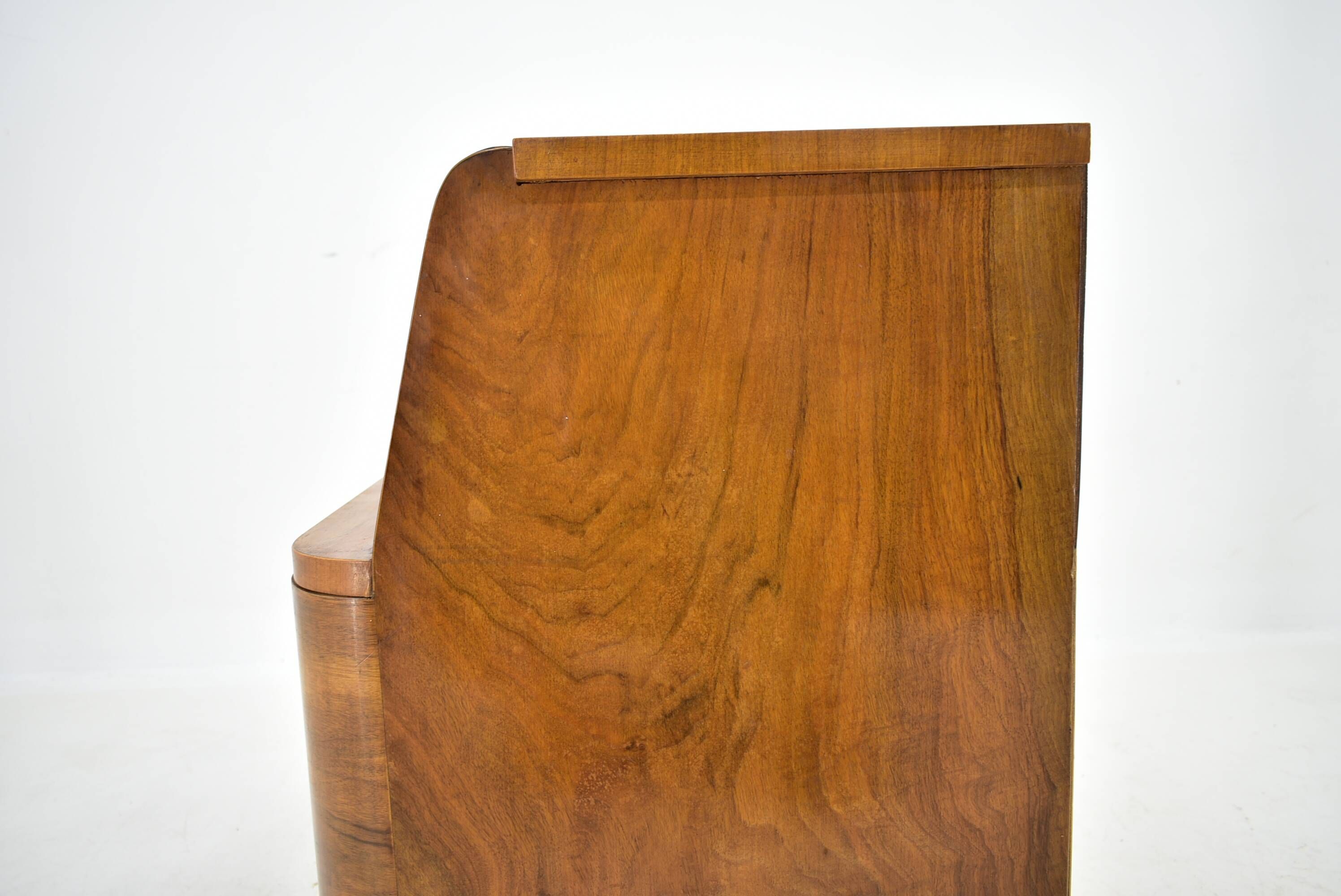Art Deco cabinet from 1940 made of walnut for UP Závody, Czechoslovakia.