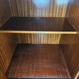 Art Decò Sideboard in Mahogany and Maple with Black Glass and Brass Finishi