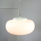 Mid-century italian chrome and opaline pendant lamp