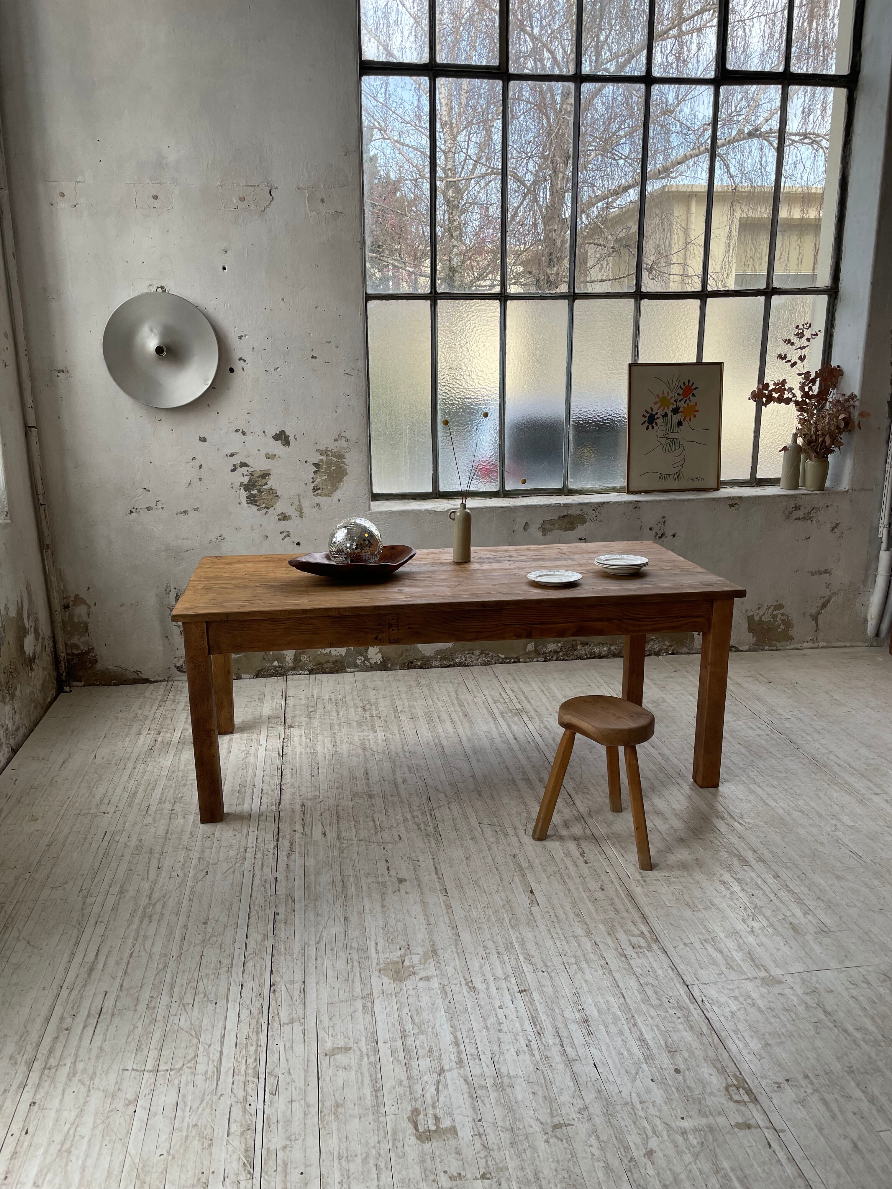 Farmhouse table in elm and pine 2m