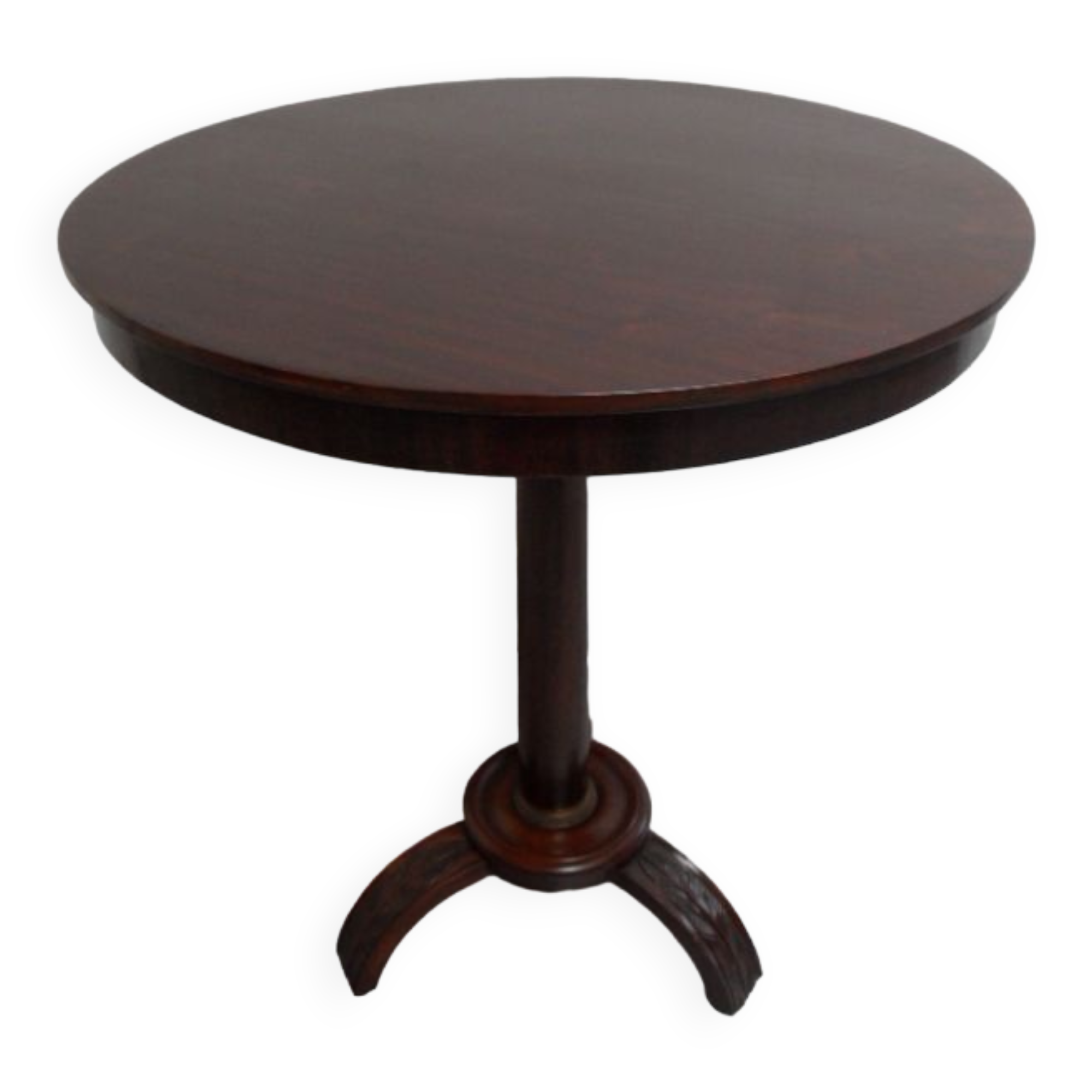 Table ronde de table à vin en acajou antique