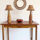 Pair of Table Lamps in Handwoven Wicker and Rattan, France, 1960s