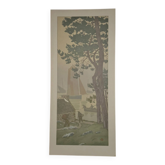 Lithograph by Henri Rivière The Enchantment of the Hours - The Mist