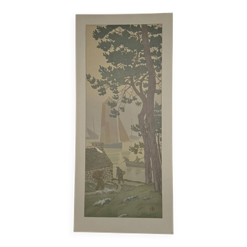 Lithograph by Henri Rivière The Enchantment of the Hours - The Mist
