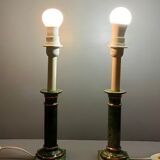 Pair of table lamps in the taste of antique marble columns, 1980s, France