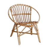Adult-sized rattan shell chair