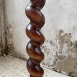 Side table walnut base turned wood