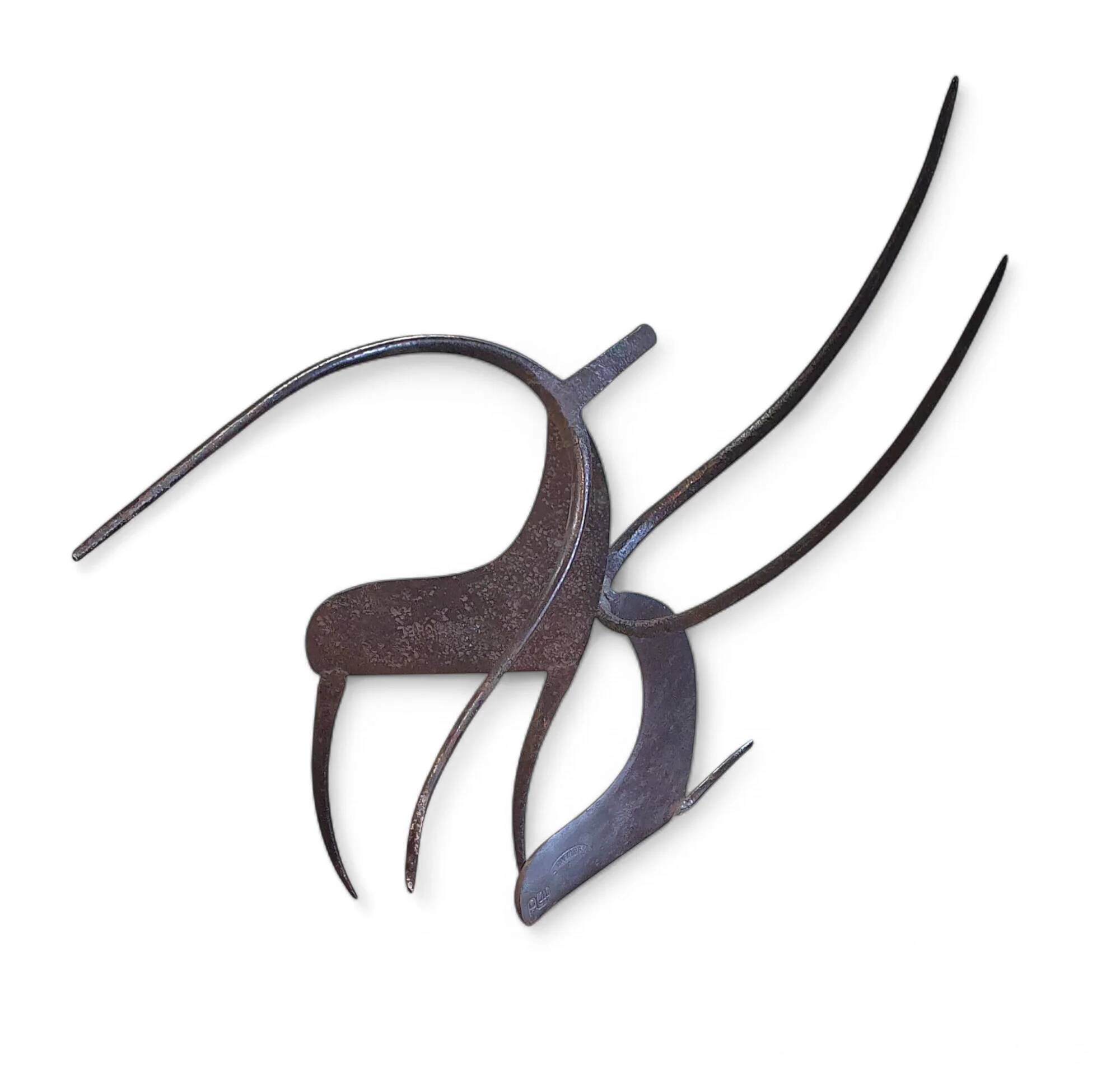 Iron sculpture signed AJP / Levens 1960s Jean Pierre Augier