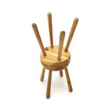 Solid pine stool, 1960s