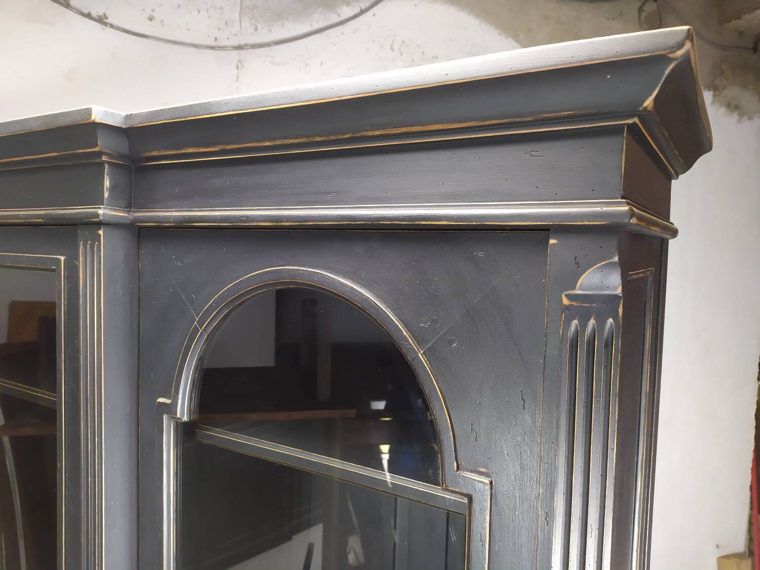 Louis XVI style black bookcase
