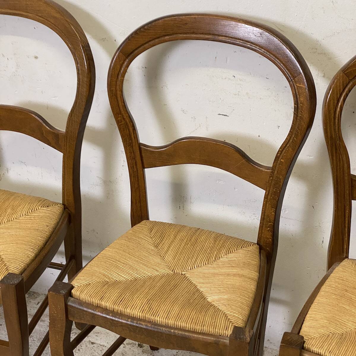 Ensemble de 6 chaises paillées vintage