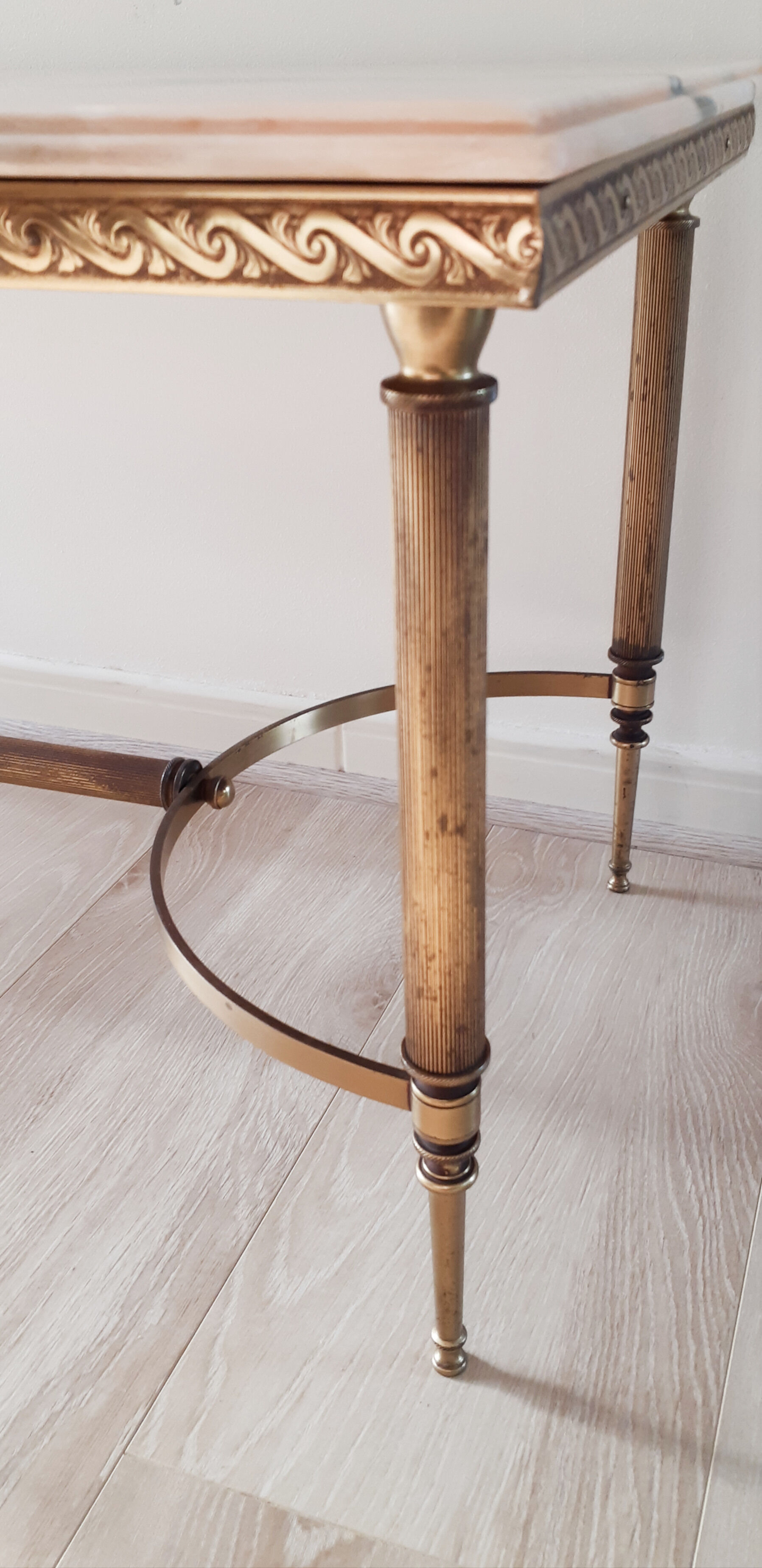 Bronze and marble coffee table