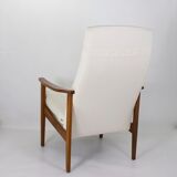 Scandinavian high back armchair from the 1960s adjustable headrest, restored