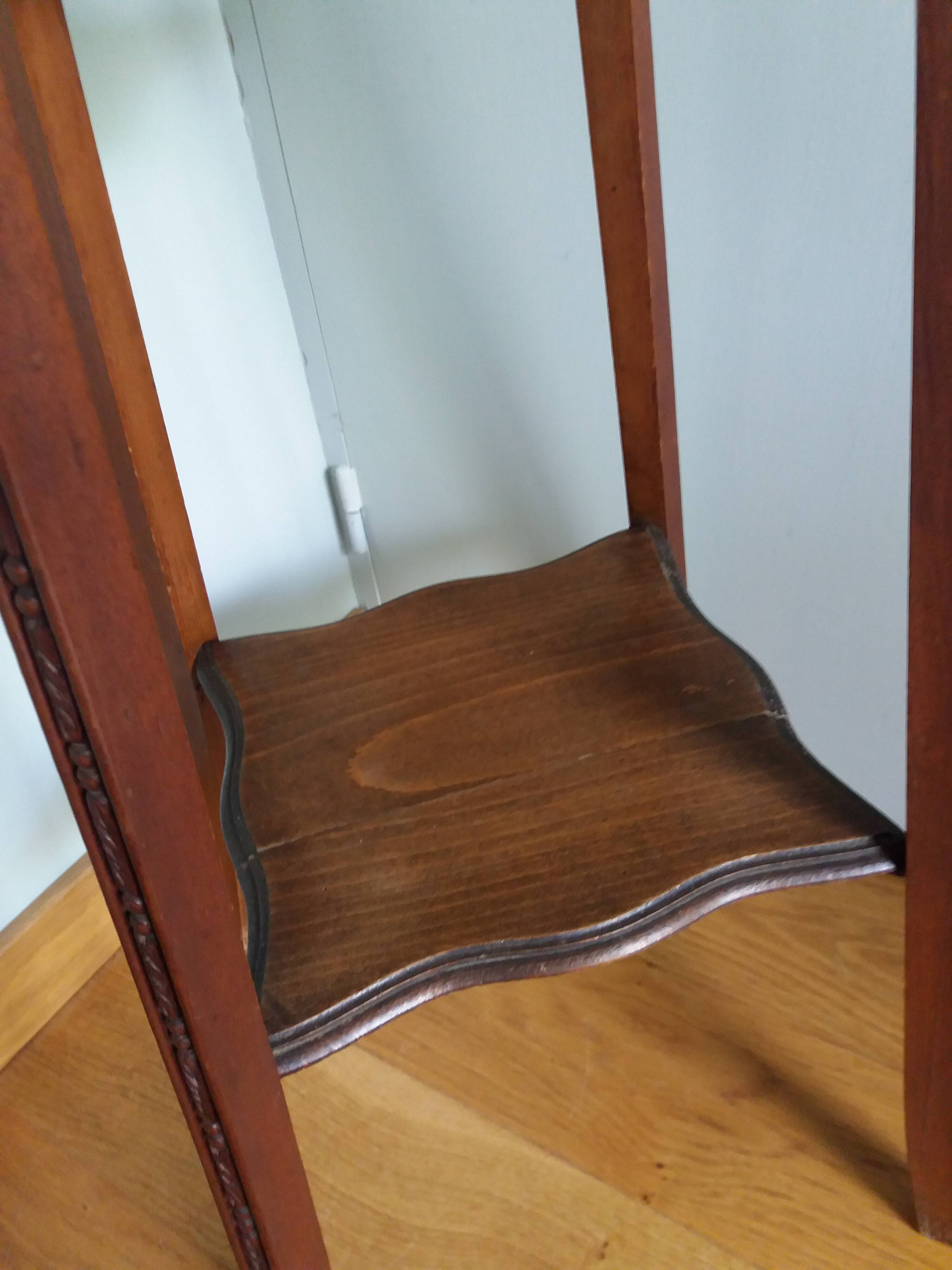 Wooden and marble stool