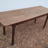 Rustic restaurant bistro table in solid oak, 1900 period - 1m85