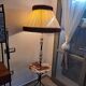 Italian brass and ceramic tripod floor lamp/table 1950s