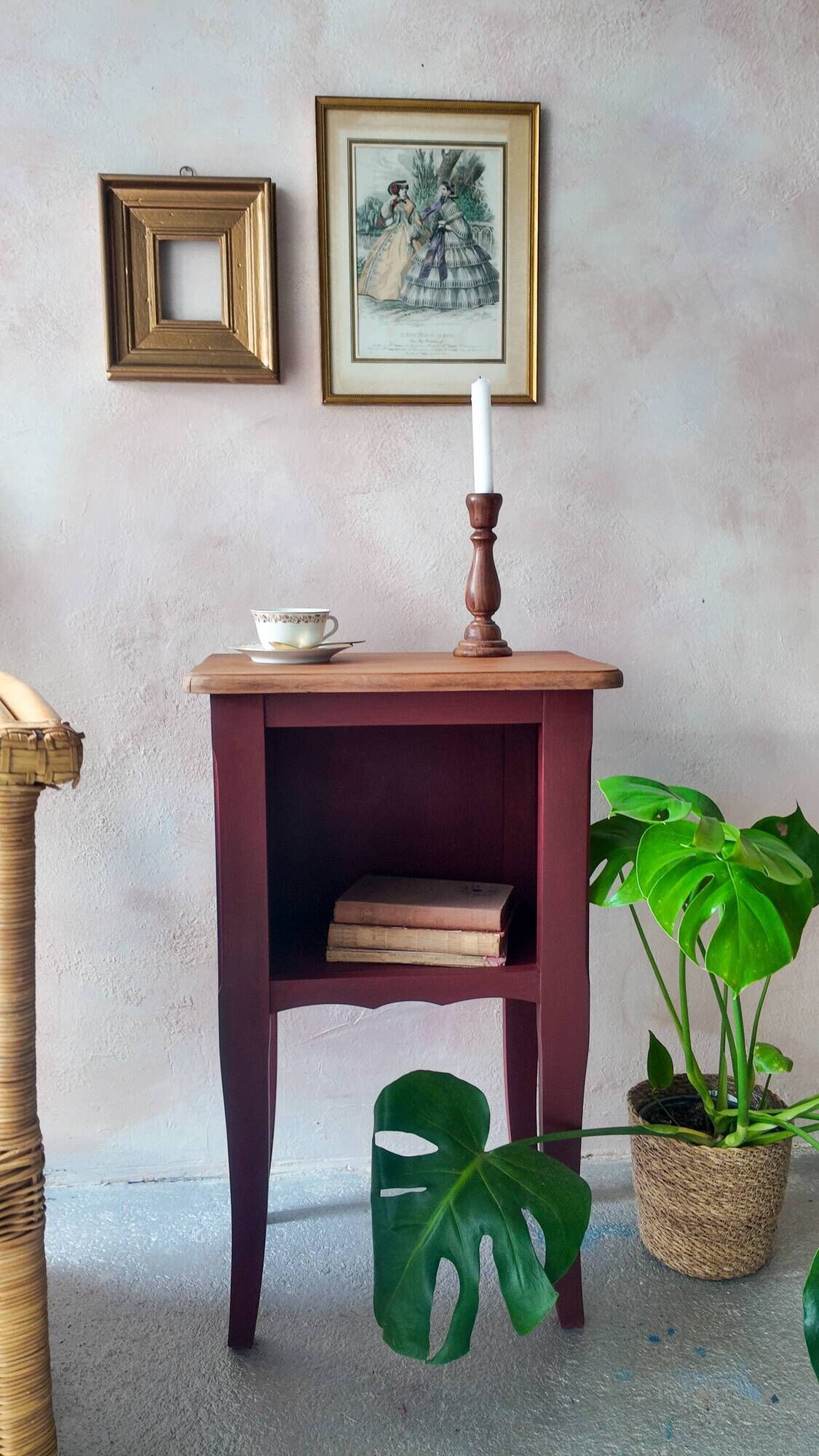 Renovated antique bedside table