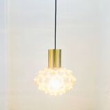 Large Mid-Century Amber Bubble Glass Ceiling Light by Helena Tynell for Limburg, Germany, 1960s