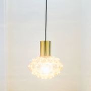 Large Mid-Century Amber Bubble Glass Ceiling Light by Helena Tynell for Limburg, Germany, 1960s