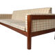 Vintage mid 20th century danish style day sofa, teak, wool upholstery, Scandinavian 1960s