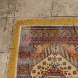 Kazak rug 180x150 cm vintage handmade oriental patterns ochre and burgundy