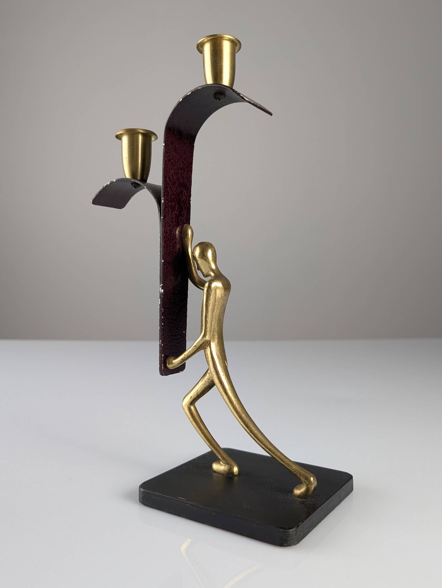 Art Deco Bronze Candelabra Pair by Karl Hagenauer, 1930s