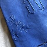 Antique linen and cotton sheet dyed Patmos blue