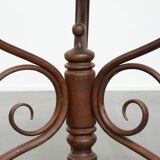 Table d'appoint Thonet ancienne du début du XXe siècle avec un plateau en pierre naturelle