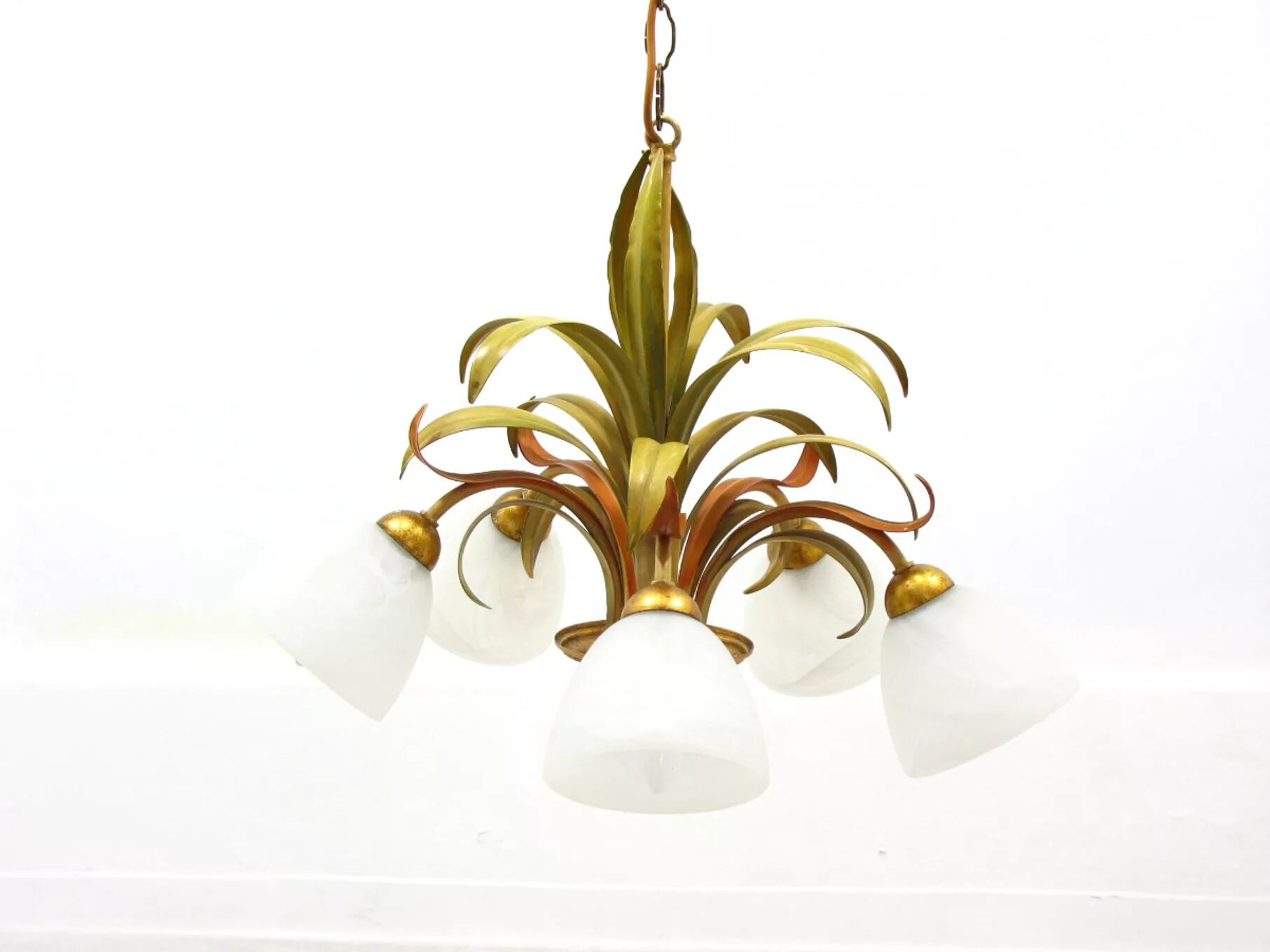 Lustre floral Hollywood Regency, années 1970
