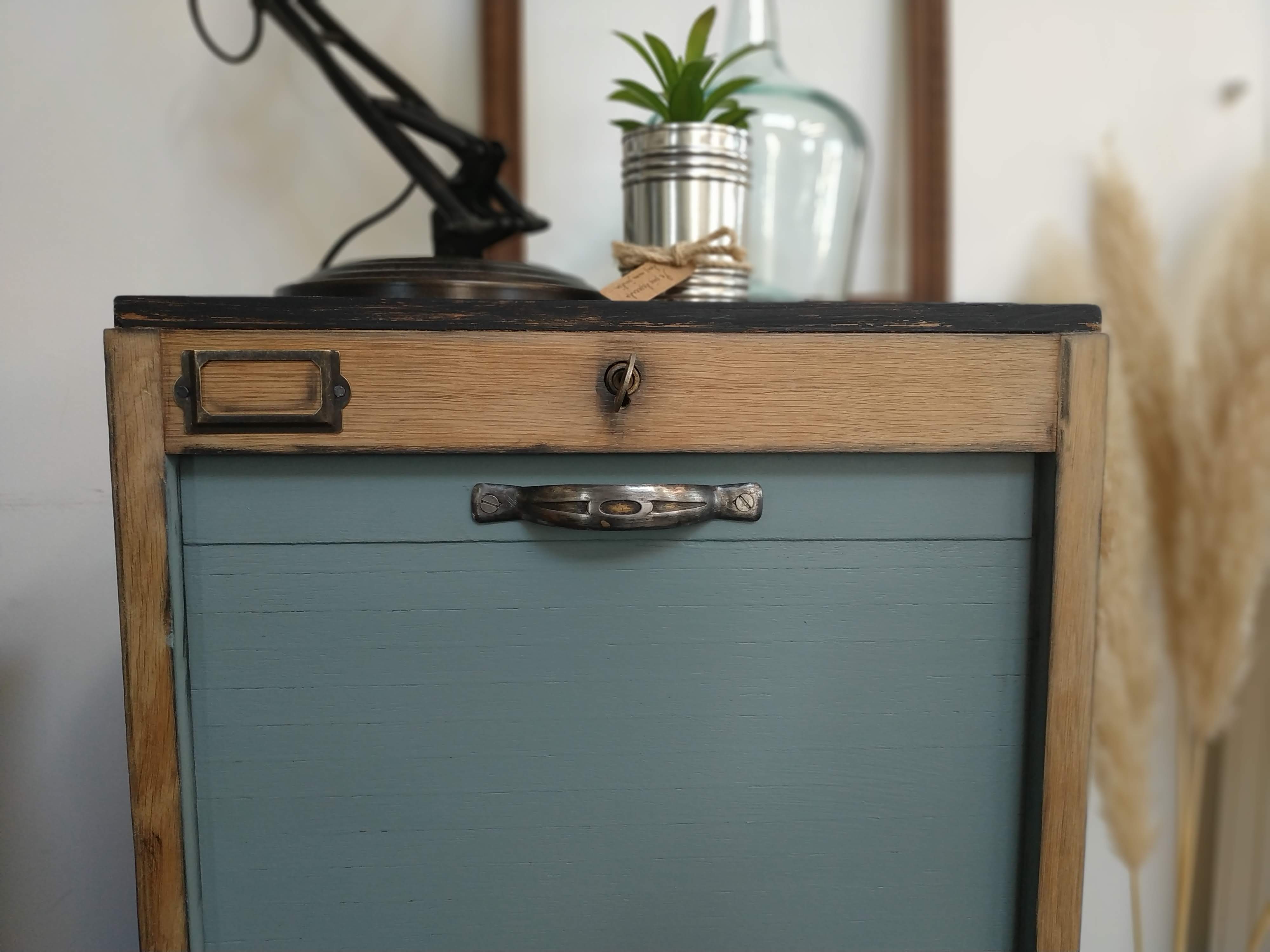 Vintage curtain binder cabinet
