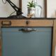 Meuble classeur à rideau vintage