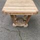 Rectangular Art Deco dining table with a central pedestal, renovated in solid oak.