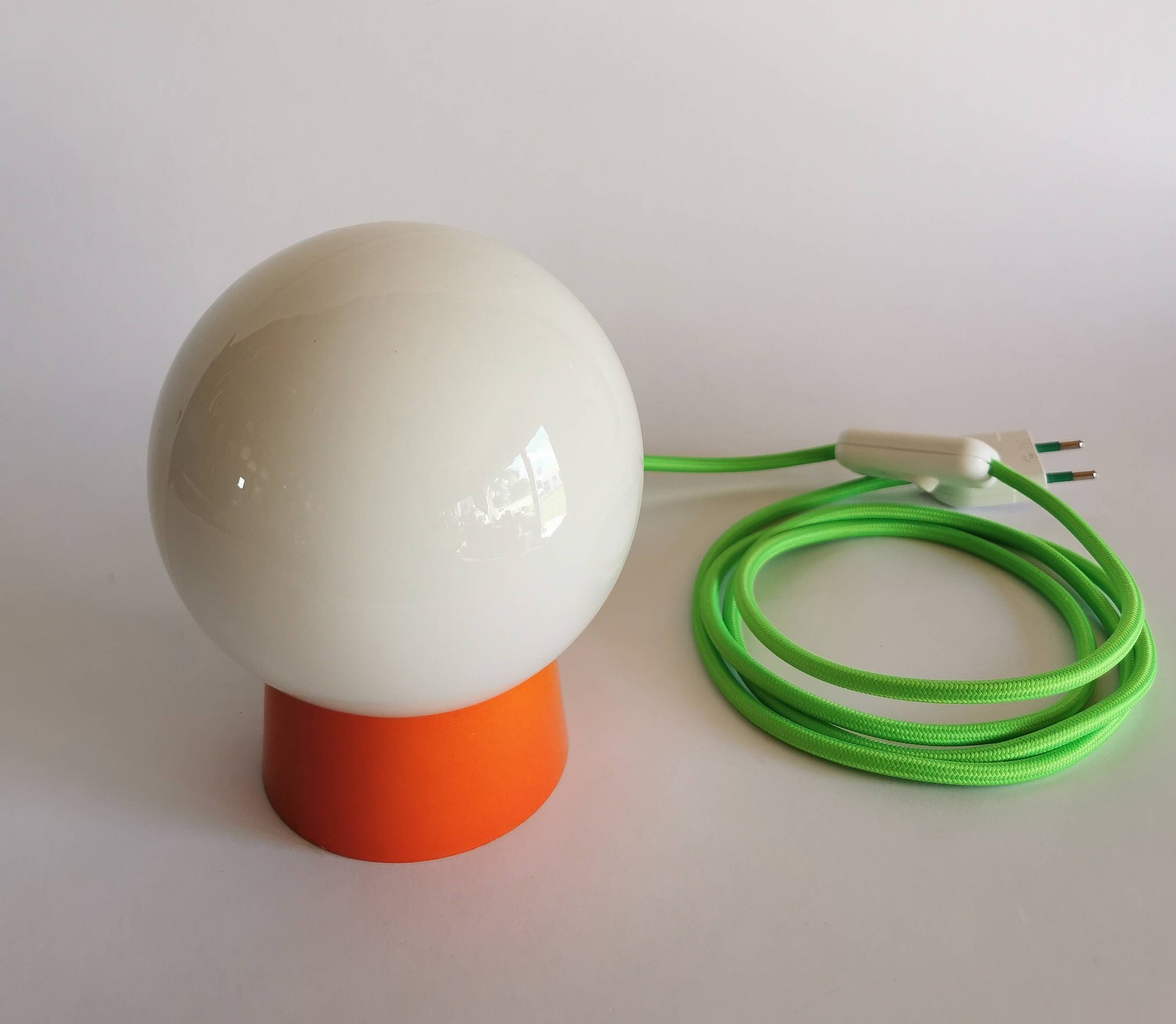 Vintage white opaline "Orange" living room bedside desk lamp