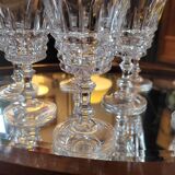 Set of 10 cut crystal stemmed glasses - France, circa 1950-197